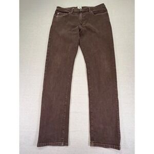 FLINT‎ and TINDER Men's 33 Slim Fit Brown Stretch Denim Jeans Pants USA MADE